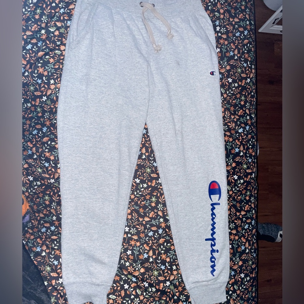 gray champion sweatpants , size medium